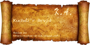 Kuchár Arvid névjegykártya